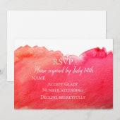 Trouw RSVP robijnrood boho modern waterverf Kaart (Voorkant / Achterkant)