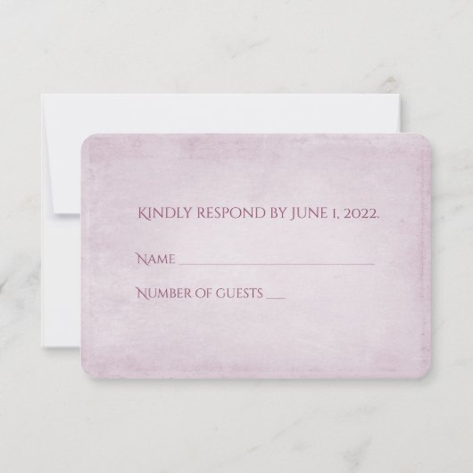 trouw RSVP roze madeliefjesboeket (Achterkant)