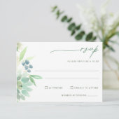 Trouw RSVP Sappige Cactus Waterverf Kaartje (Staand voorkant)