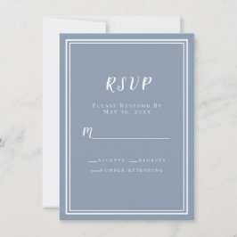 Trouw-RSVP Stof Blauw Eenvoudig Modern Minimalisti
