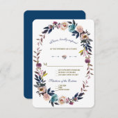 Trouw RSVP | Stofblauwe Misty Rose Krans (Voorkant / Achterkant)