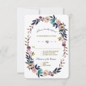 Trouw RSVP | Stofblauwe Misty Rose Krans (Voorkant)