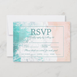 Trouw RSVP Teal Strand Oceaan Zand Kaartje