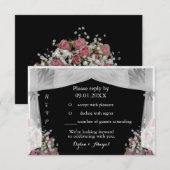 Trouw-RSVP-uitnodiging in Blush Roze en Stof Sage Kaart (Voorkant / Achterkant)