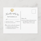 Trouw RSVP van antieke roomkleurige schelp Uitnodiging Briefkaart (Achterkant)