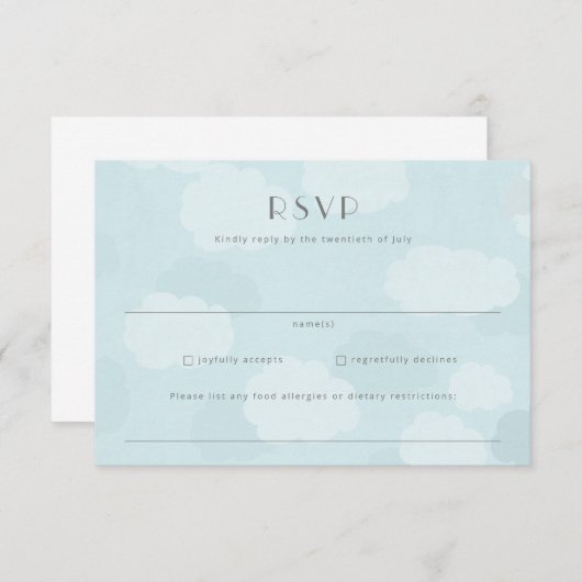 Trouw-RSVP voor Bestemminghuwelijken RSVP Kaartje (Voorkant / Achterkant)