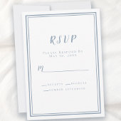 Trouw RSVP Wit & Stofblauw Eenvoudig Minimalistisc