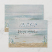Trouw RSVP zeewater aquarel Kaartje (Voorkant / Achterkant)