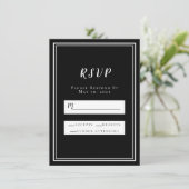 Trouw RSVP Zwart Eenvoudig Chic Minimalistisch Mod (Staand voorkant)