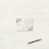Trouw Rustieke Houten Waterverf Bloem Slinger Lich Post-it® Notes (Op bureau)