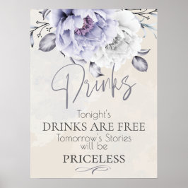 Trouw | Rustieke Lilac Alabaster Pioen Bar Bord Poster