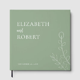 Trouw Sage Groen Botanisch Minimalistisch Elegant Gastenboek