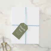 Trouw Sage Groen Wit Bedankt Cadeaulabel (Met Touw)