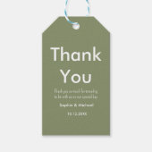 Trouw Sage Groen Wit Bedankt Cadeaulabel (Voorkant)