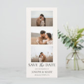 Trouw Save The Date Aanpasbare Foto Ivoor (Staand voorkant)