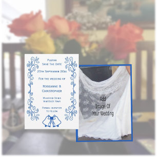 Trouw Save The Date Blauwe Saffier Bellen