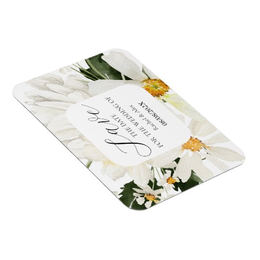 Trouw Save The Date Bloem Flexibele Fotomagneet Magneet (Rechterzijde)