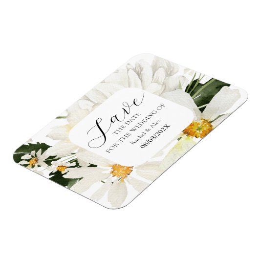 Trouw Save The Date Bloem Flexibele Fotomagneet Magneet (Linkerzijde)