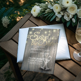 Trouw Save The Date Champagne Glazen Houten Licht