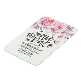 Trouw Save The Date Chic Waterverf Boho Bloemen Magneet