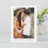 Trouw Save the Date Foto Minimalistisch (Staand voorkant)