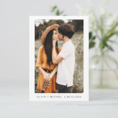 Trouw Save the Date Foto Minimalistisch (Staand voorkant)