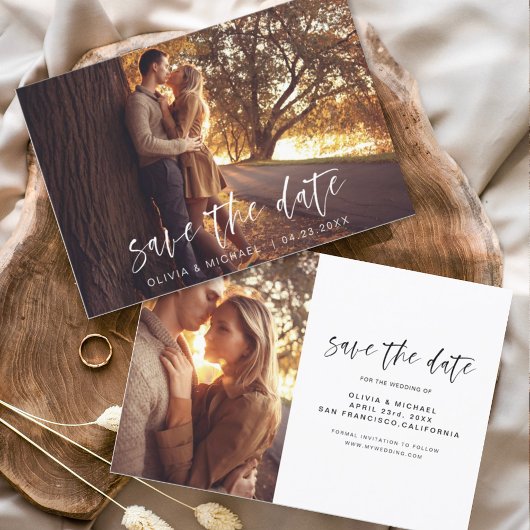 Trouw Save the Date Foto Romantisch Minimalistisch