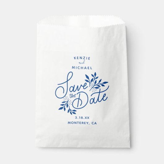 Trouw Save the Date Hand Getekende Botanische Vers Bedankzakje (Voorkant)