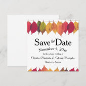 Trouw Save The Date Herfstbladeren Op Touwtje Aankondiging (Voorkant / Achterkant)