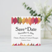 Trouw Save The Date Herfstbladeren Op Touwtje Aankondiging (Staand voorkant)