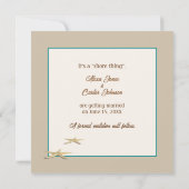 Trouw 'Save The Date' in strandzand Save The Date (Achterkant)