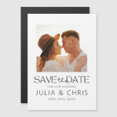 Trouw Save the Date-magneet met foto  (Voorkant / Achterkant)