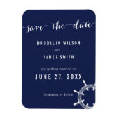Trouw Save The Date Magneten in Marine Blauw (Verticaal)