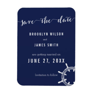 Trouw Save The Date Magneten in Marine Blauw