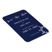 Trouw Save The Date Magneten in marineblauw met ze (Rechterzijde)