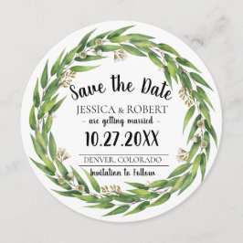 Trouw 'Save the Date' met bloeiende wilgenkrans Kaart