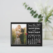 Trouw Save the Date oktober 2024 Kalender Foto Uitnodiging Briefkaart (Staand voorkant)