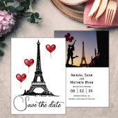 Trouw Save the Date Parijs Eiffeltoren, Ballonnen Kaart