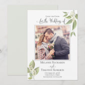 Trouw Save the Date Sage Groene Elegante Foto  (Voorkant / Achterkant)