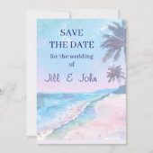Trouw Save The Date Strand Tropische Uitnodiging (Voorkant)
