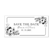 Trouw 'Save the Date' Zelfinkende Stempel met Bloe (Design)