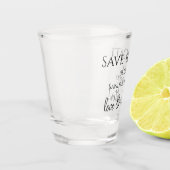 Trouw Save the Date Zwart Wit Liefde & Lachsalvo's Shot Glas (Links)