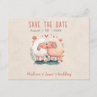 Trouw Schaap Save the Date Ansichtkaart Aankondigingskaart