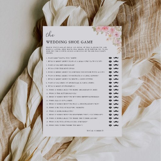 Trouw schoen spel sjabloon Rose Kaart