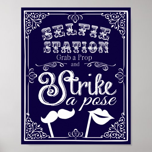 Trouw selfie fotohokje bord aangepaste kleur poster (Voorkant)