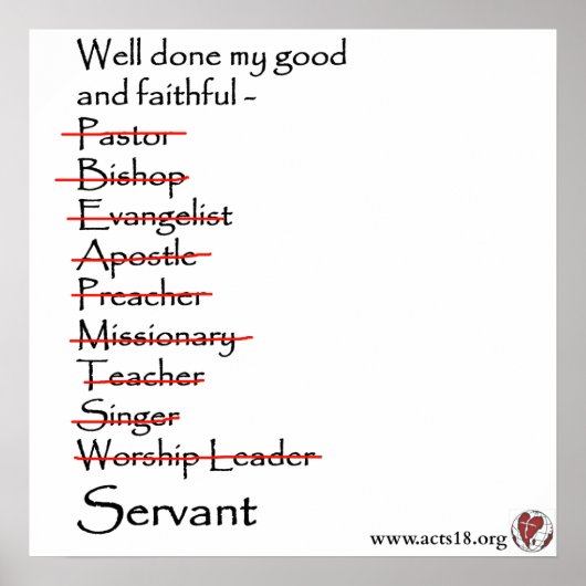 Trouw Servant Poster (Voorkant)