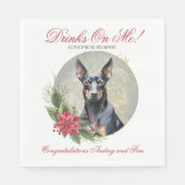 Trouw servetten met foto van Duitse Pinscher (Voorkant)