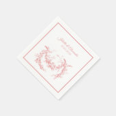 Trouw servetten van roze toile de Jouy (Hoek)