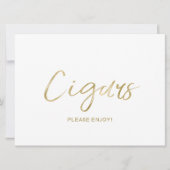 Trouw "Sigaren" Bord | Stijlvol Goudkleurig Kaart (Voorkant)