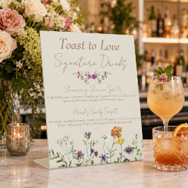 Trouw Signature Drank Bord voor Wilde Bloementuin Reclamebord Met Voetstuk